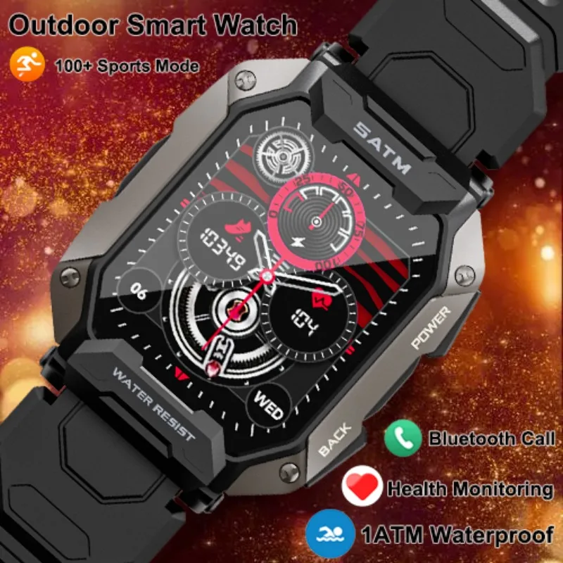 

Outdoor Military Smart Watch For Men 1ATM IP68 Waterproof Heart Rate Blood Oxygen Monitor Smartwatch 2024 Men Sports Watches New