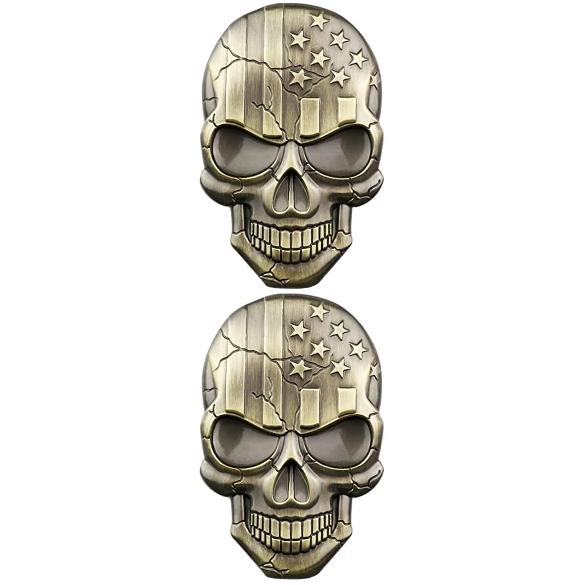 

2 Pc Skull Car Sticker Rear Bumper Zinc Alloy Badges Simulated Stickers Halloween Truck Gadgets Shape Stylish Back