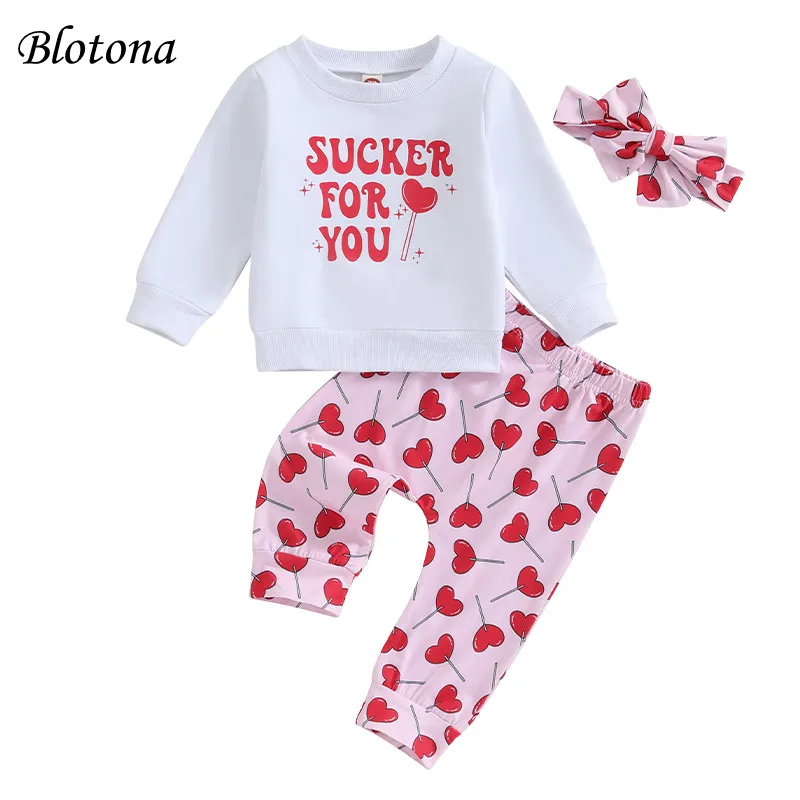 Blotona Baby Girls Valentine's Day Outfits Letter Print Long Sleeves Sweatshirt and Heart Head Print Elastic Pants Headband 0-3Y
Blotona Baby Girls Valentine's Day Outfits Letter Print Long Sleeves Sweatshirt and Heart Head Print Elastic Pants Headband 0-3Y