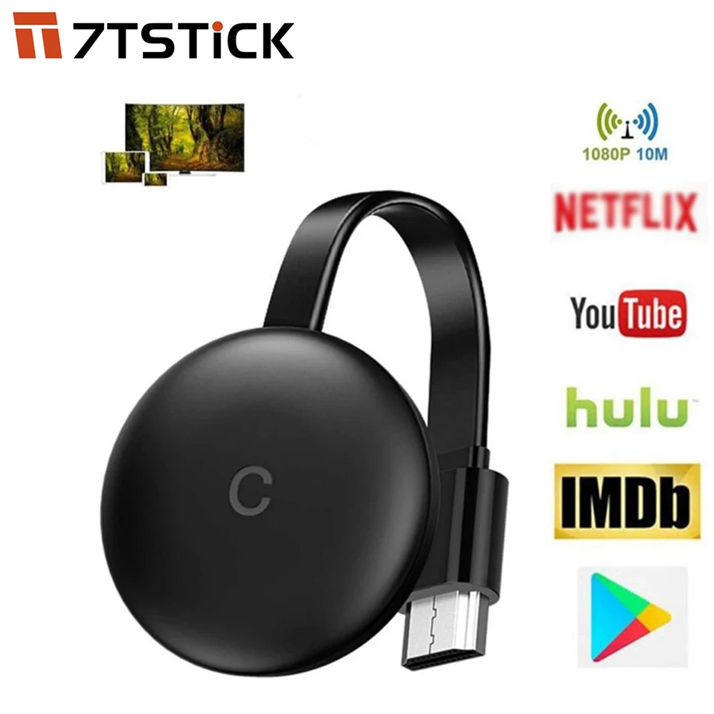 

7T STICK Wireless WiFi Display Dongle Screen Mirroring 5G/2.4G 1080P HD TV G12 for Chromecast 4K HD HDMI-Compatible TV Stick