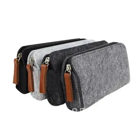 

Portable pencil box 1pcs stationery bag high quality felt pencil bag school office supplies 4 colors optional