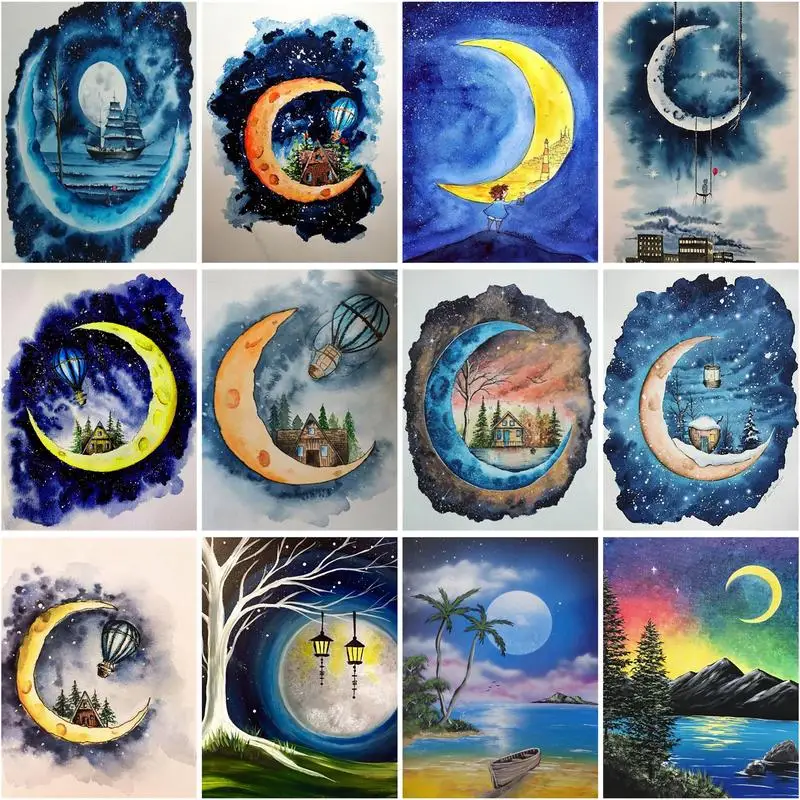 CHENISTORY Modern Painting By Numbers Hand Painting Home Decors Abstrct Moon Pictures By Numbers Adults Crafts Gift
CHENISTORY Modern Painting By Numbers Hand Painting Home Decors Abstrct Moon Pictures By Numbers Adults Crafts Gift