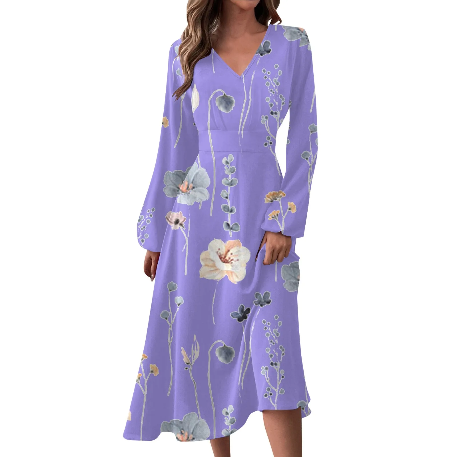Women's Autumn And Winter Casual Fashion V-neck Long Sleeve Floral Print Long Dress A-Line Skirt Streetwear Spring faldas 롱스커트
Women's Autumn And Winter Casual Fashion V-neck Long Sleeve Floral Print Long Dress A-Line Skirt Streetwear Spring faldas 롱스커트