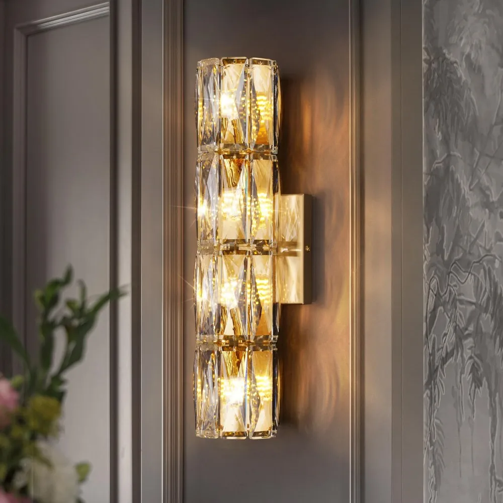 Crystal Wall Sconces Lighting, Modern Gold Wall Light Fixture, Elegant Vanity Wall Lighting Mount Living Room Bedroom Bathroom
Crystal Wall Sconces Lighting, Modern Gold Wall Light Fixture, Elegant Vanity Wall Lighting Mount Living Room Bedroom Bathroom