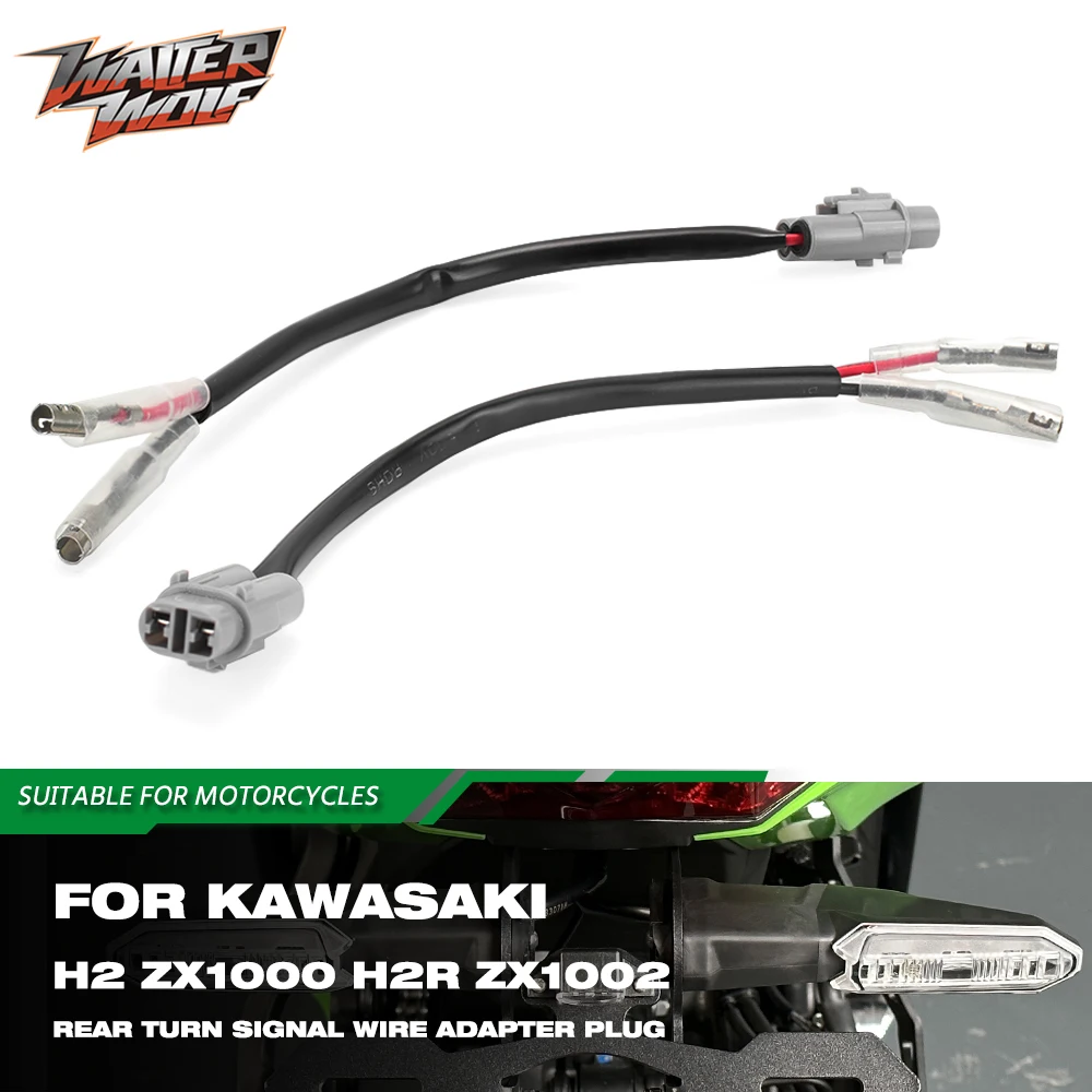 

2-Pin Turn Signal Indicator Light Wire Wiring Cable Plug Indicator Harness Adapter Connector For Kawasaki H2 H2R ZX1000 ZX1002