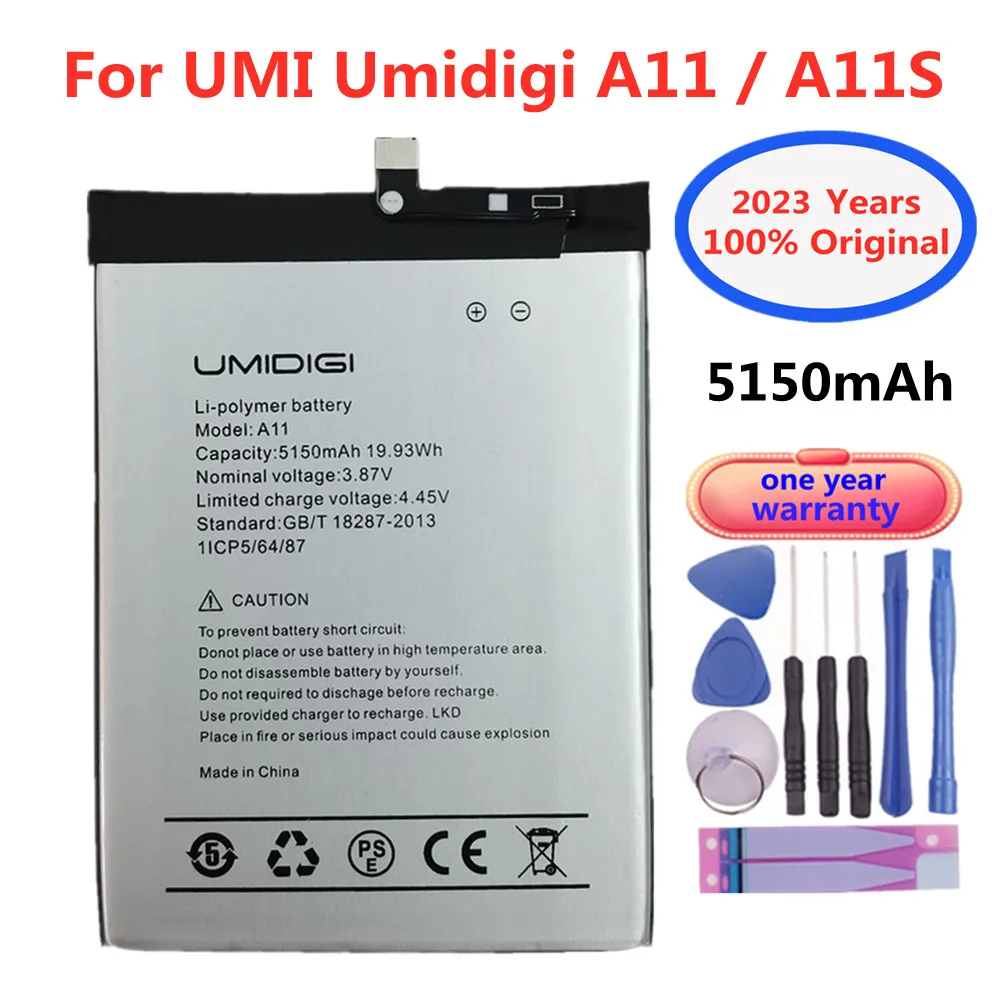 2023 Years New 100% Original Phone Battery For UMI Umidigi A11 / A11S 5150mAh Phone Battery Bateria In Stock + Tools 
2023 Years New 100% Original Phone Battery For UMI Umidigi A11 / A11S 5150mAh Phone Battery Bateria In Stock + Tools