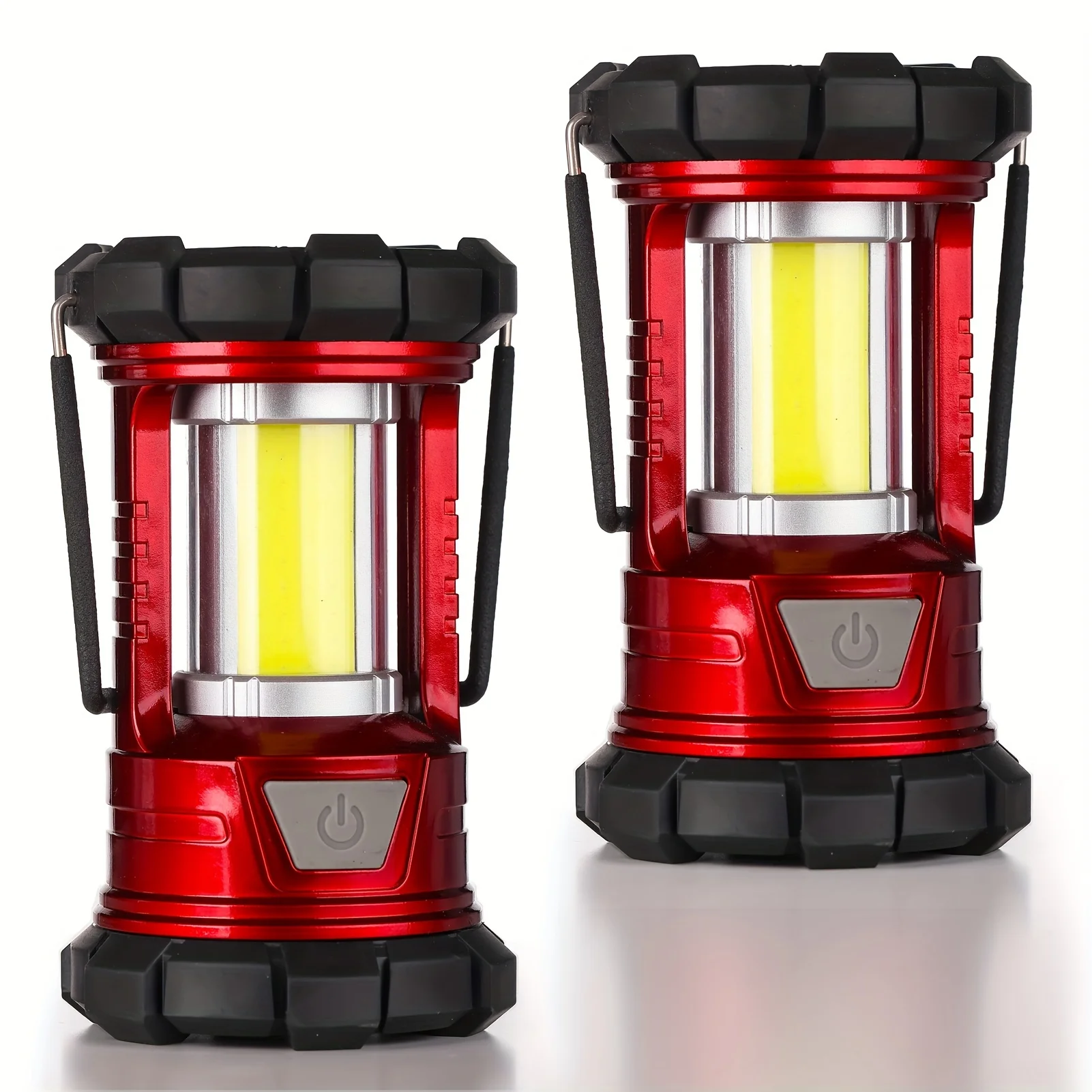 

2 Pack Rechargeable Camping Lantern, 1500LM 3 Light Modes Camping Light Phone Charger LED Compact Flashlights Torch, Portable Wa