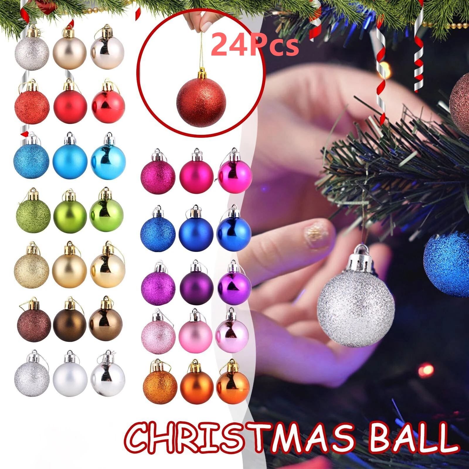 1Box Christmas Ball Christmas Tree Ornaments Baubles Ball Xmas Hanging Tree Pendants Home Party Decor New Year Gift Noel Navidad
1Box Christmas Ball Christmas Tree Ornaments Baubles Ball Xmas Hanging Tree Pendants Home Party Decor New Year Gift Noel Navidad