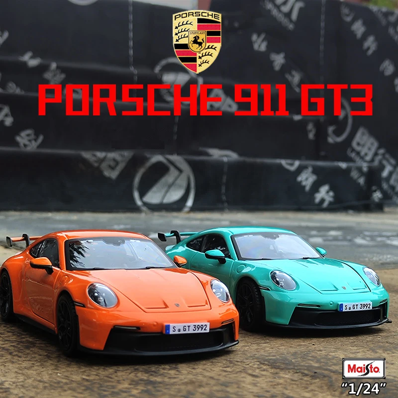 Модель автомобиля Bburago 1:24 Porsche 911 GT3 из сплава, литой и игрушечный автомобиль, коллекционная игрушка