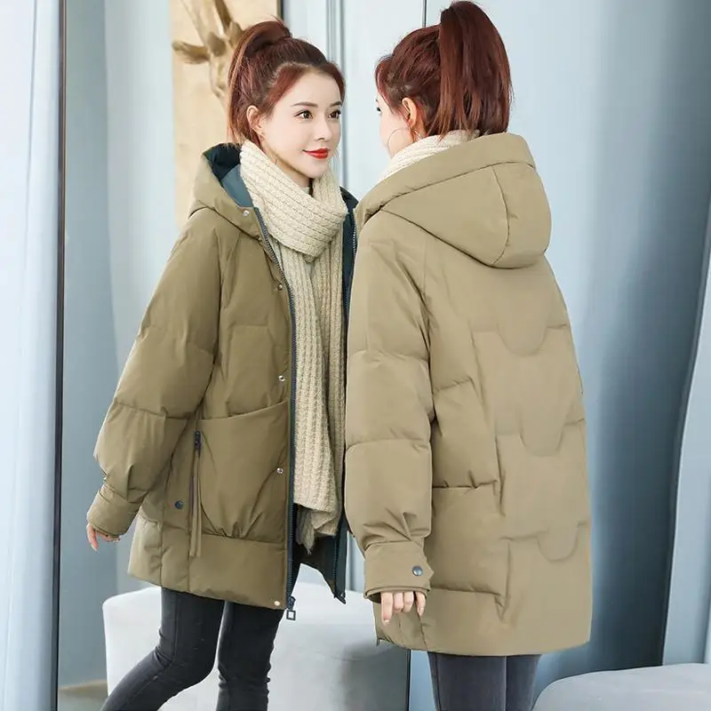 Simple Solid Warm Tops Winter Coat for Women Thick Korean Style Loose Short Parkas Casual Women's Winter Jacket Hooded Outerwear
Simple Solid Warm Tops Winter Coat for Women Thick Korean Style Loose Short Parkas Casual Women's Winter Jacket Hooded Outerwear