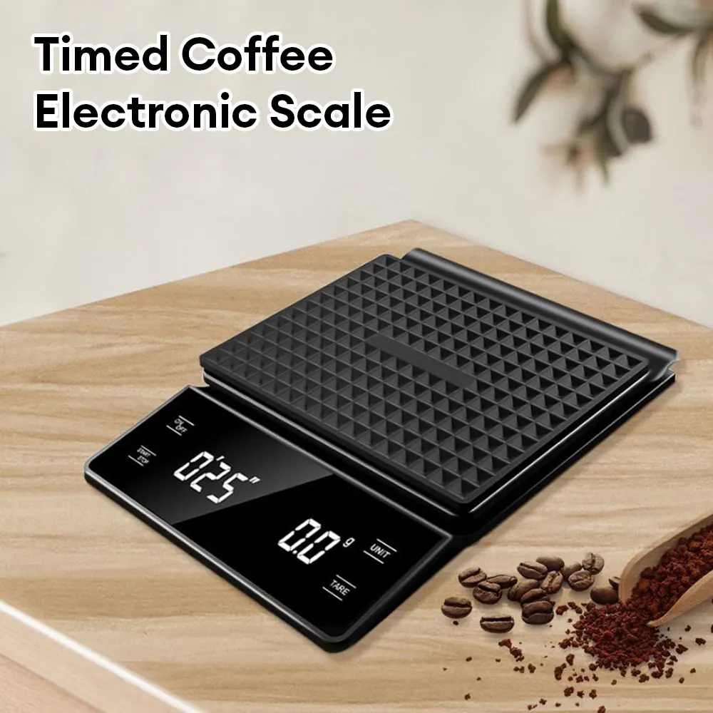 

3kg/0.1g Coffee Scale High Precision Pour Over Drip Espresso Scale with Timer LCD Digital Food Balance Weighing Kitchen Scale