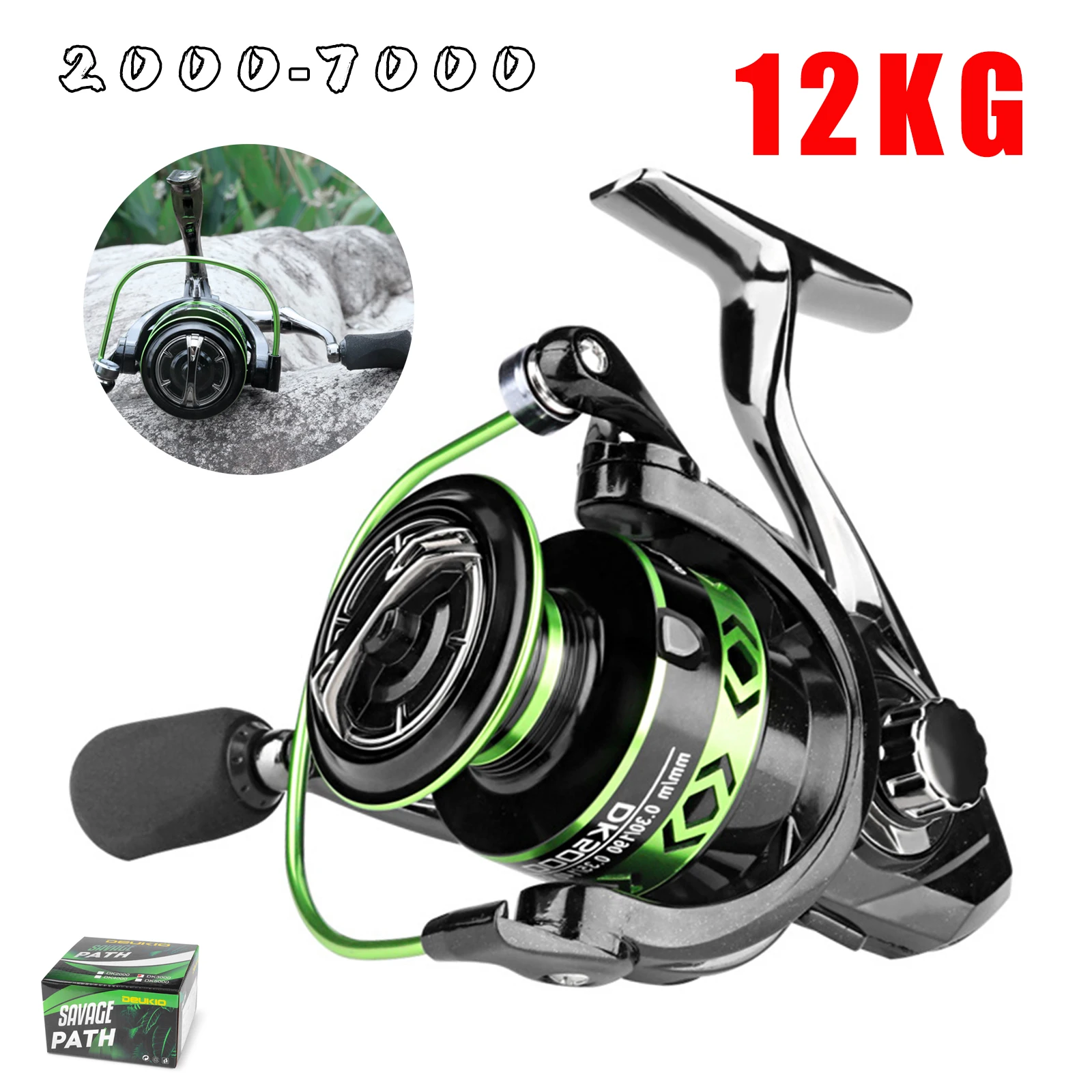 Fishing Reel 2000-7000 Spinning Reel 12KG Max Drag 5.2:1 Metal Spool Carp Fishing Reel Freshwater Saltwater Fishing Tackle
Fishing Reel 2000-7000 Spinning Reel 12KG Max Drag 5.2:1 Metal Spool Carp Fishing Reel Freshwater Saltwater Fishing Tackle
