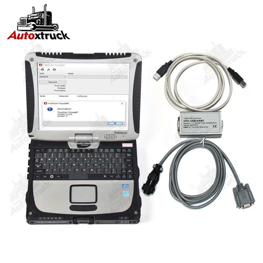 

CF19 Laptop Forklift For Toyota BT Communication Interface TruckCom ToyotaBT EMS CAN suite Service ARM7 truck diagnostic tool