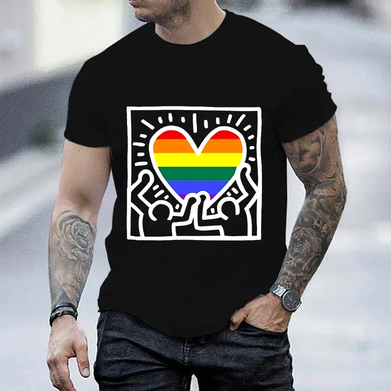 T-shirt for Men Rainbow Heart LGBT Pride Month Men Tops Lesbian Gay Bisexual Transgender Queer T Shirt Brand Clothes Trend Tee
T-shirt for Men Rainbow Heart LGBT Pride Month Men Tops Lesbian Gay Bisexual Transgender Queer T Shirt Brand Clothes Trend Tee