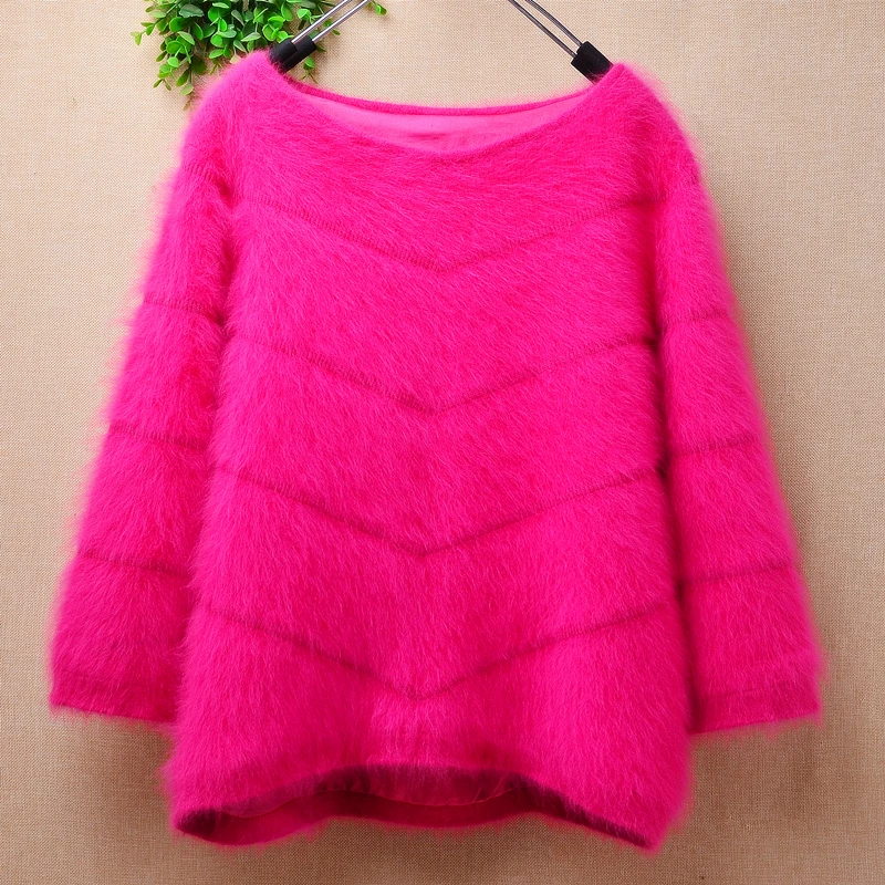 Ladies Women Fall Winter Clothing Pull Rose Hairy Mink Cashmere Knitted V-Neck Slim Blouses Pullover Angora Fur Jumper Sweater
Ladies Women Fall Winter Clothing Pull Rose Hairy Mink Cashmere Knitted V-Neck Slim Blouses Pullover Angora Fur Jumper Sweater