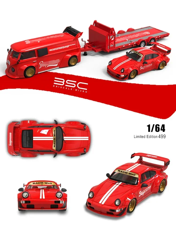 

(Pre-order) BSC 1:64 T1 VAN Trailer / RWB964 Sup Red limited499 Diecast Model Car