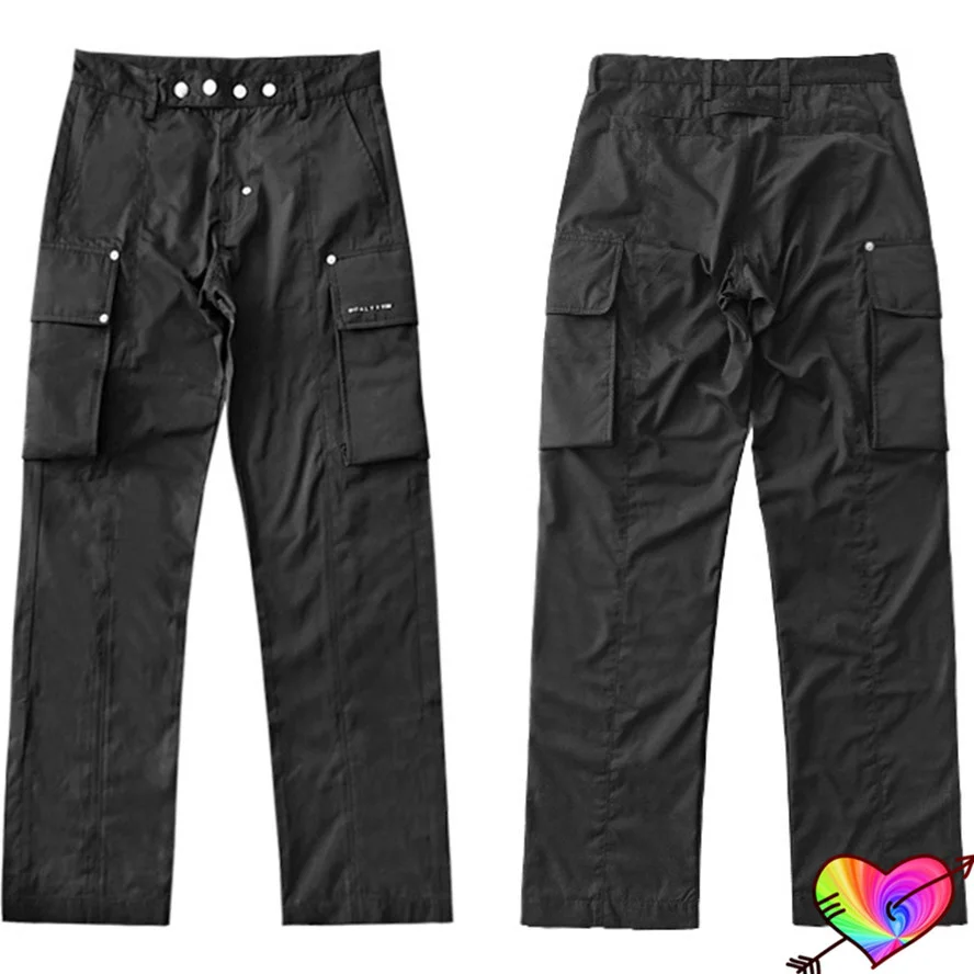 

Black 1017 ALYX 9SM Cargo Pants 2022 Men Women Multi Metal Button 1:1 ALYX Pants Pockets Slightly Loose Trousers