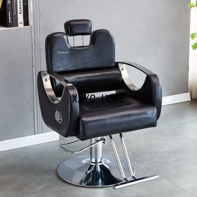 

Modern Lying Down Barber Chairs Hair Salon Professional Barber Chair European Salon Furniture Rotatable Hairdressing Salon Chair