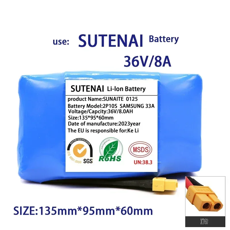 36V 18650 Battery Pack 6000mAh Rechargeable Lithium ion battery for Electric Self Balancing Scooter HoverBoard Unicycle
36V 18650 Battery Pack 6000mAh Rechargeable Lithium ion battery for Electric Self Balancing Scooter HoverBoard Unicycle