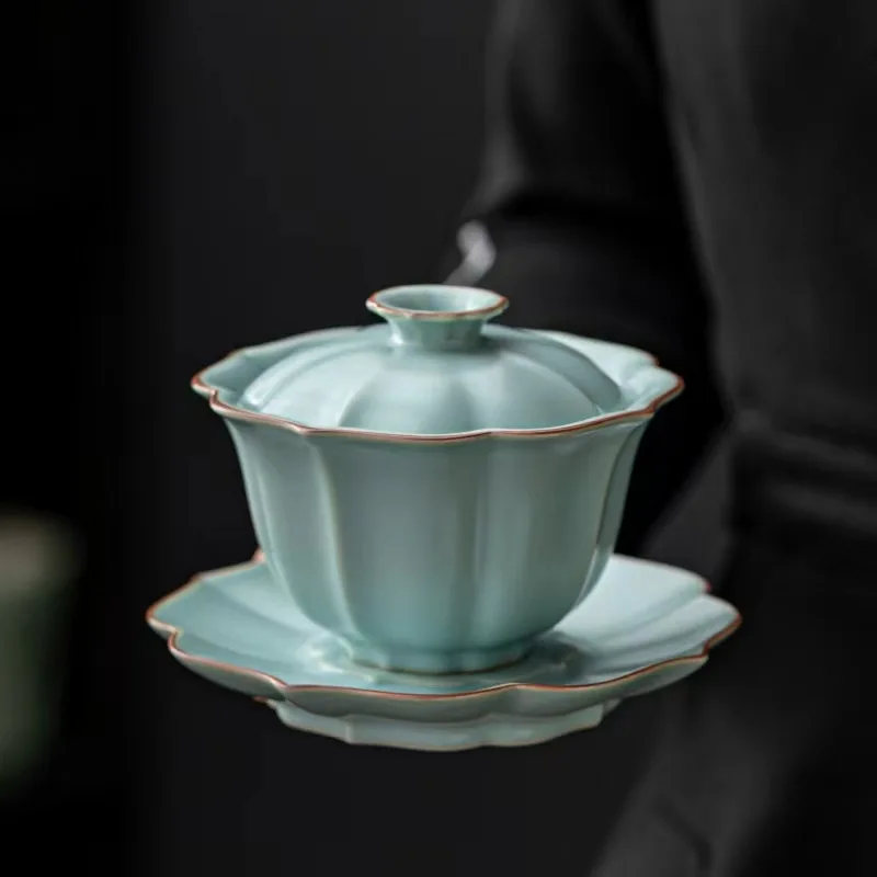 

Ruyao открытые три крышки чаши домашний чайный столик может поднять чашу для чая семейный чайный набор чайная чашка чайная чаша