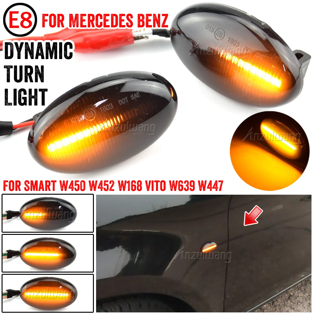 2pcs Dynamic LED Car Side Marker Lights For Mercedes Benz Repeater Signal Lamps Smart W450 W452 A-Class W168 Vito W639 W447 
2pcs Dynamic LED Car Side Marker Lights For Mercedes Benz Repeater Signal Lamps Smart W450 W452 A-Class W168 Vito W639 W447