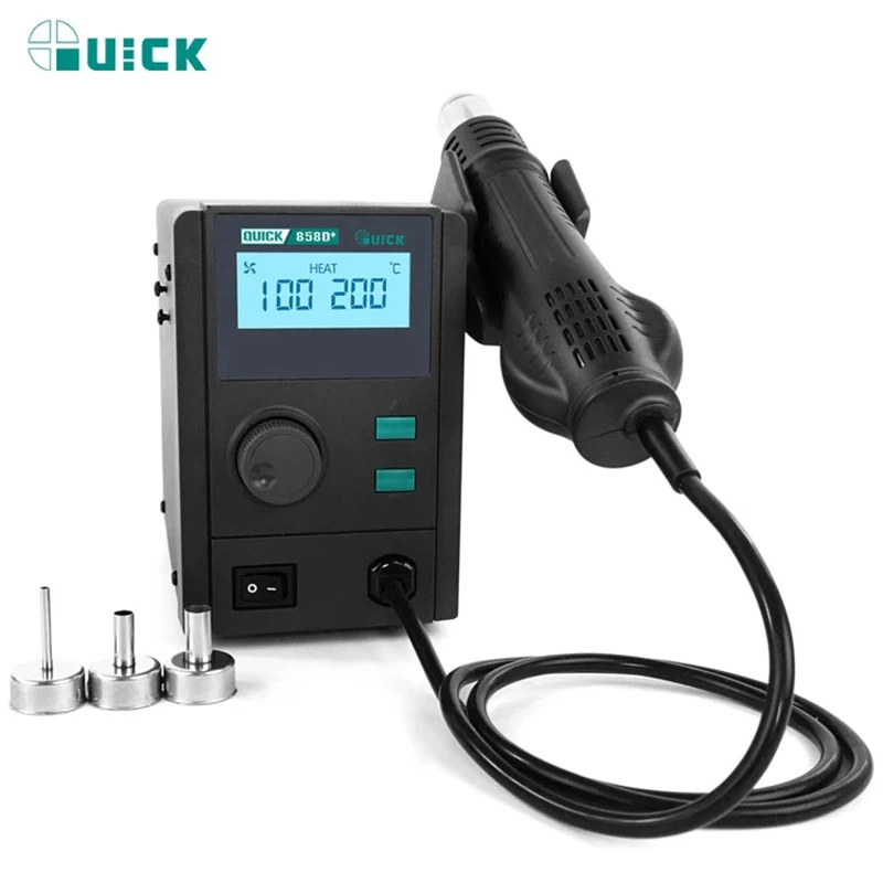 Original QUICK 858D+ Lead-Free Hot Air Soldering Rework Station 700W Digital Display Hot Air Gun For Mobile Phone Repair
Original QUICK 858D+ Lead-Free Hot Air Soldering Rework Station 700W Digital Display Hot Air Gun For Mobile Phone Repair
