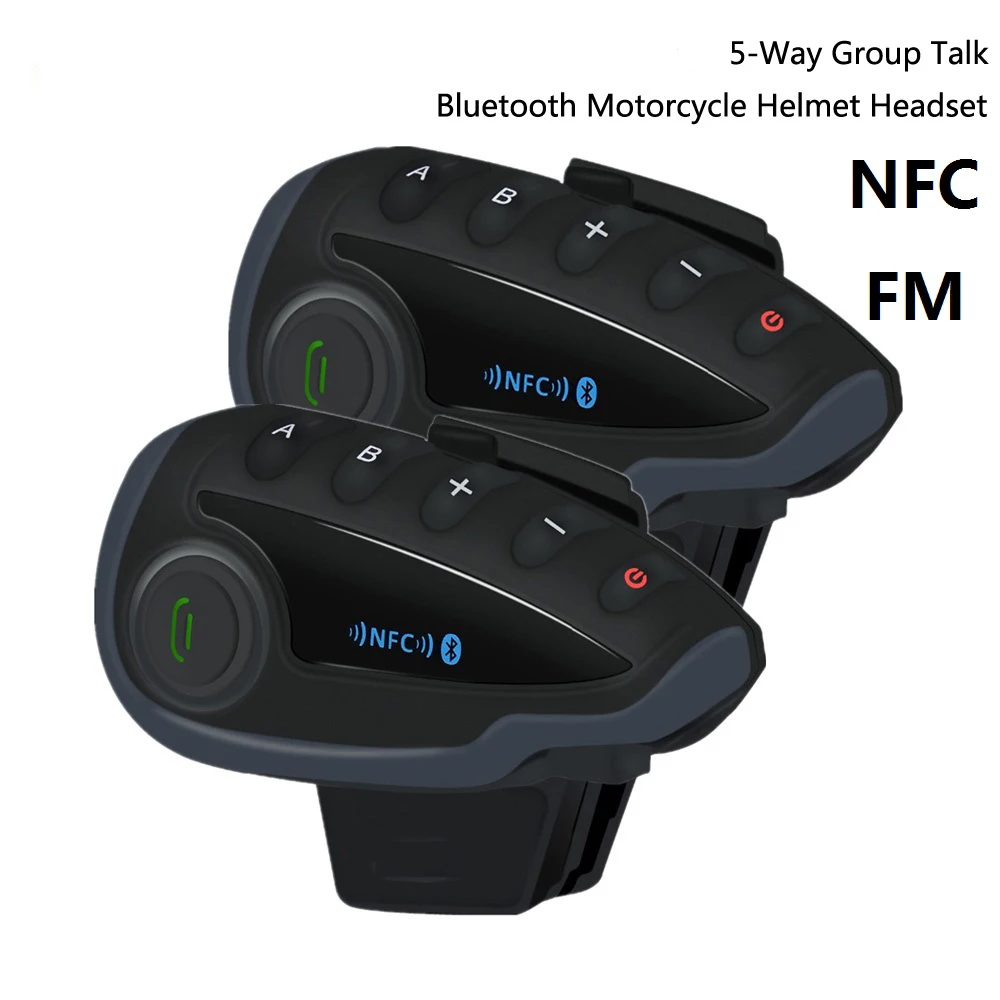 V8 Bluetooth Motorcycle Helmet Intercom Interphone Headset NFC Remote Control Full Duplex +FM for 5 Rider Communicater
V8 Bluetooth Motorcycle Helmet Intercom Interphone Headset NFC Remote Control Full Duplex +FM for 5 Rider Communicater