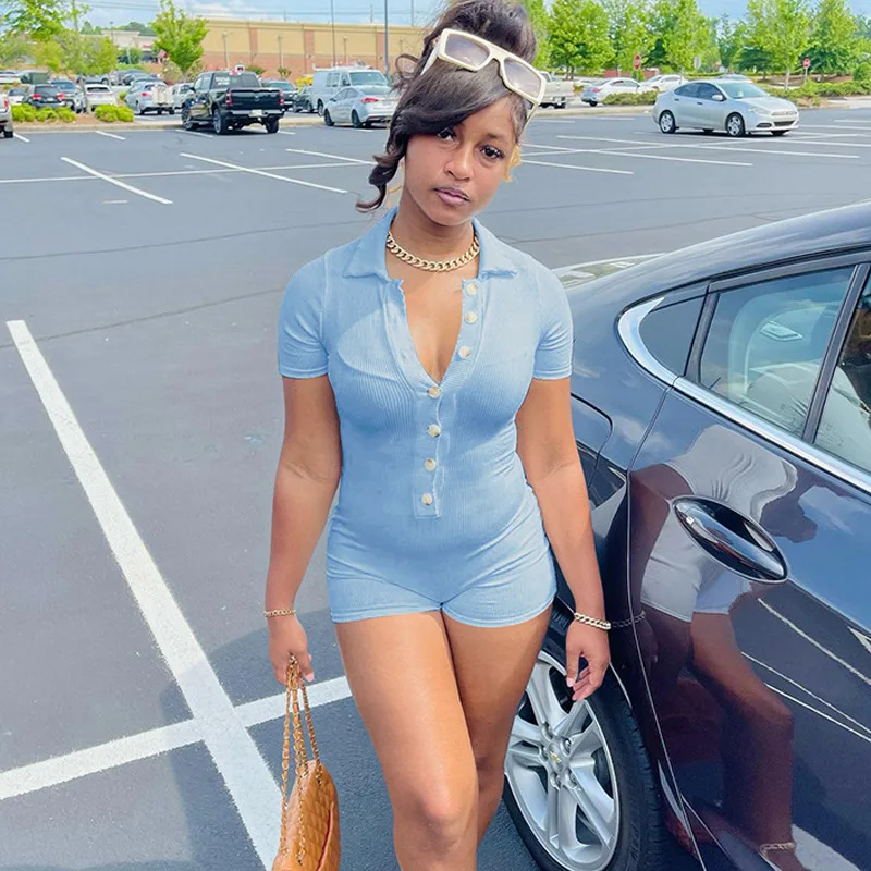 2022 Summer Women's Fashion Solid Color Single-breasted Lapel Short Sleeve Comfortable Leisure Pit Jumpsuit
2022 Summer Women's Fashion Solid Color Single-breasted Lapel Short Sleeve Comfortable Leisure Pit Jumpsuit