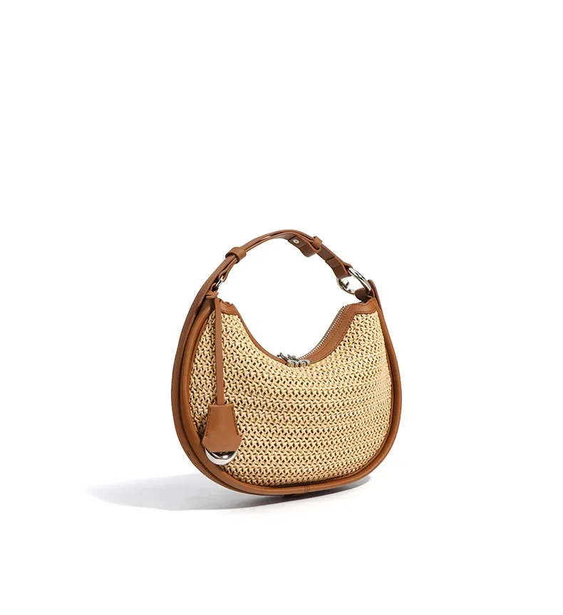 Raffia Leather Moon Bag - 2025 Crescent Tote 12 S98bbfadd625d4b78a5bf21348f674a80I