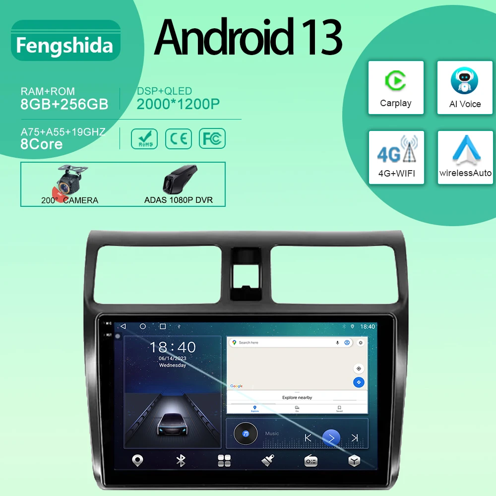 Car For Suzuki Swift 3 2003 - 2010 Android Auto Radio Stereo Head Unit Multimedia Player GPS Navigation Carplay QLED No 2din DVD
Car For Suzuki Swift 3 2003 - 2010 Android Auto Radio Stereo Head Unit Multimedia Player GPS Navigation Carplay QLED No 2din DVD