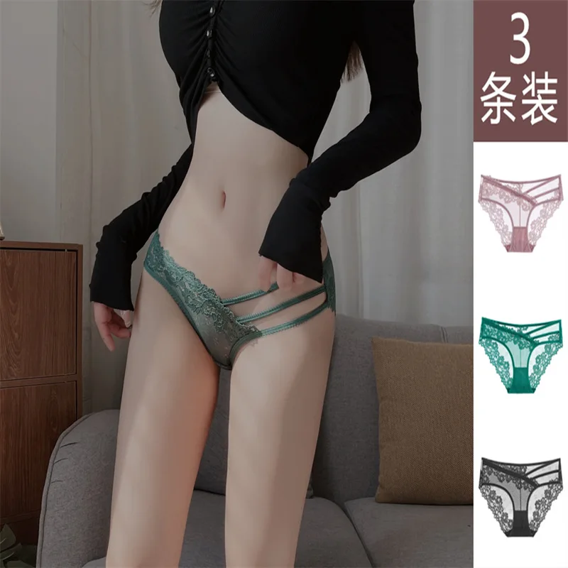 

's Underwear Pure Desire Charming Lace Sexy Women's White Japanese Style All Cotton Crotch Girl Low Waist Triangle Sh