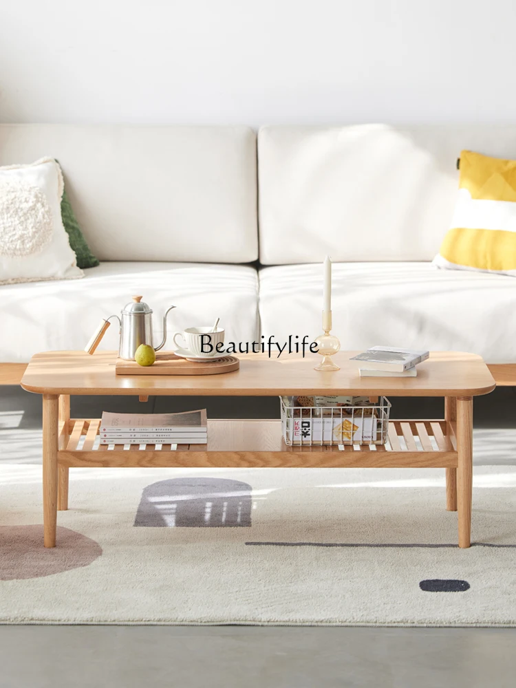 Solid Wood Coffee Table Modern Minimalist Oak Tea Table Small Apartment Living Room Home Double Layer Tea Table
Solid Wood Coffee Table Modern Minimalist Oak Tea Table Small Apartment Living Room Home Double Layer Tea Table