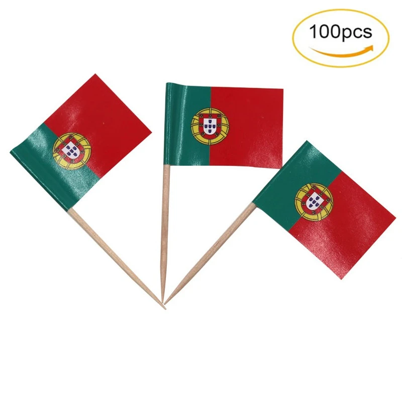 100Pcs/Set Mini Portuguese Flag Cupcake Cocktail Toothpick Stick Cake Topper Party Bar Restaurant Accessory Flag Of Portugal
100Pcs/Set Mini Portuguese Flag Cupcake Cocktail Toothpick Stick Cake Topper Party Bar Restaurant Accessory Flag Of Portugal