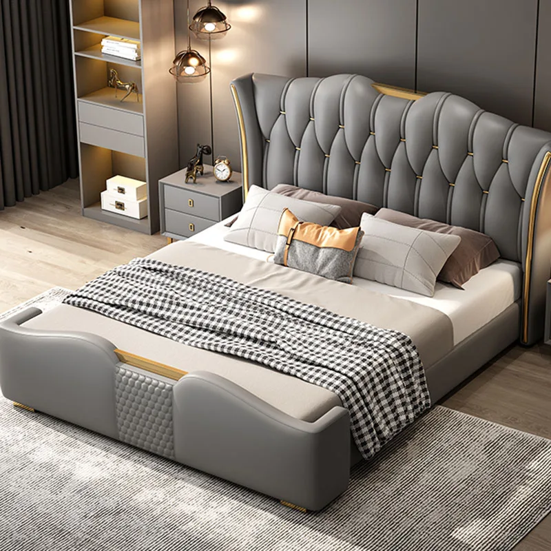 High End European Double Bed King Size Leather Modern Luxury Bed Frames Queen Platform Castle Letto Matrimoniale Home Furnitures 
High End European Double Bed King Size Leather Modern Luxury Bed Frames Queen Platform Castle Letto Matrimoniale Home Furnitures