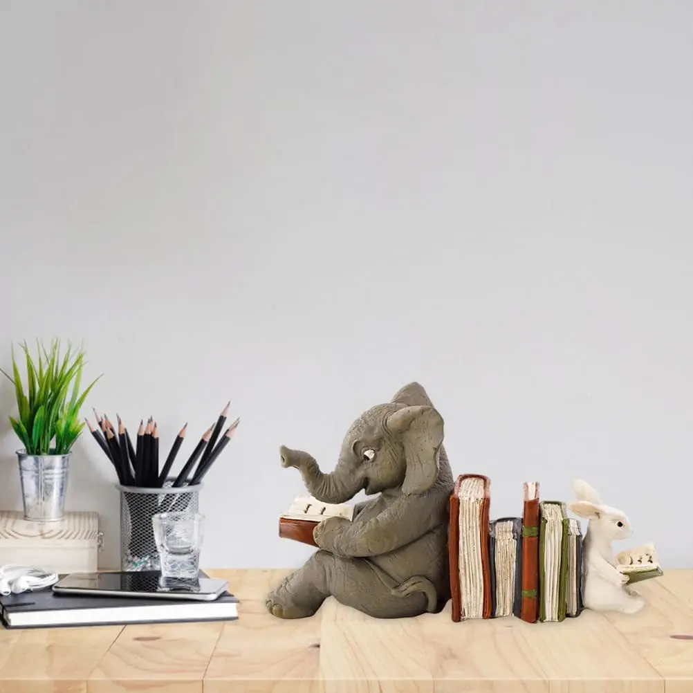 Elephant and rabbit statue, resin bookstand, decorative ornaments, book slack, handicrafts, book standing ornaments, home
Elephant and rabbit statue, resin bookstand, decorative ornaments, book slack, handicrafts, book standing ornaments, home