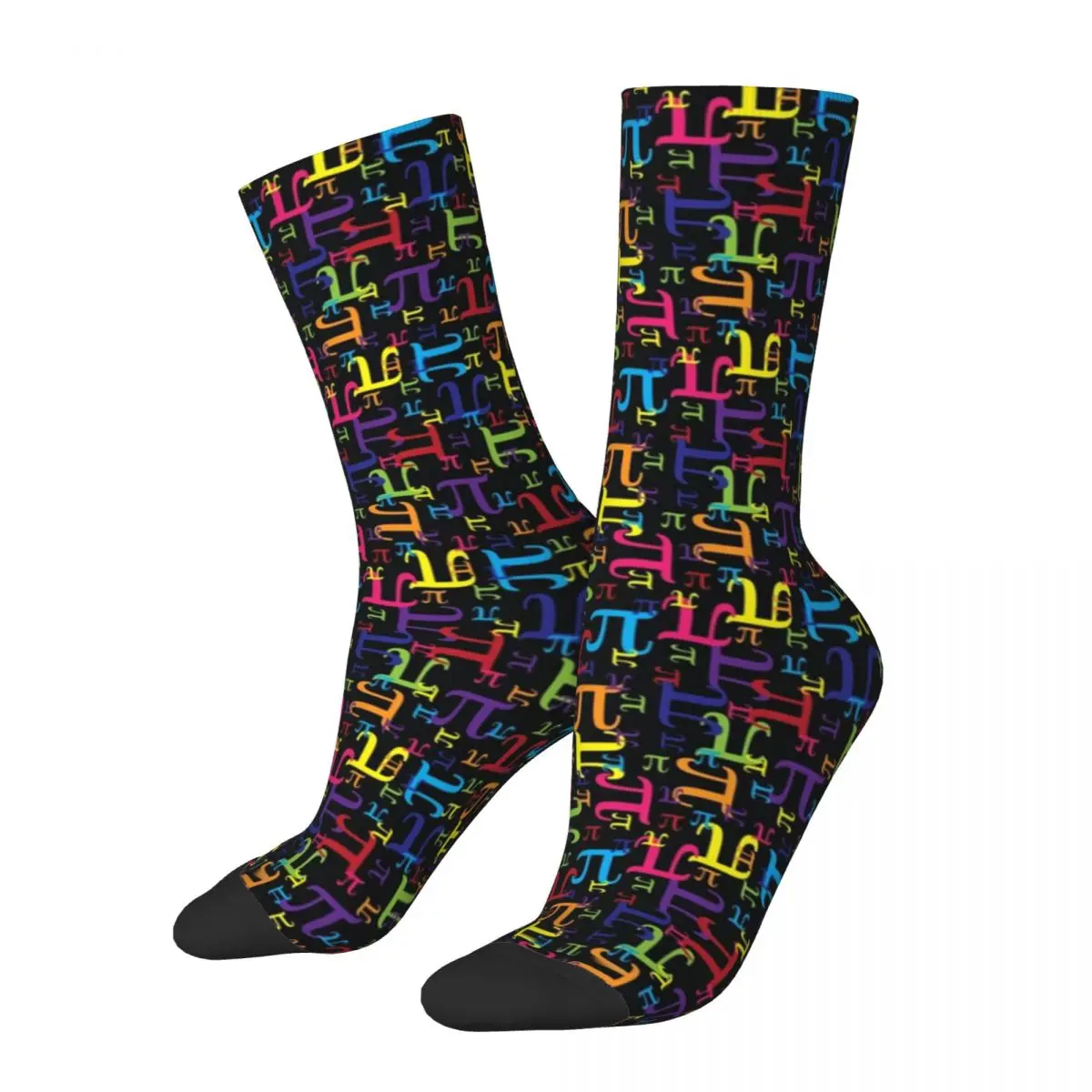 

Colorful Pieces Of Pi Science Math Soccer Socks Polyester Middle Tube Socks for Unisex Non-slip