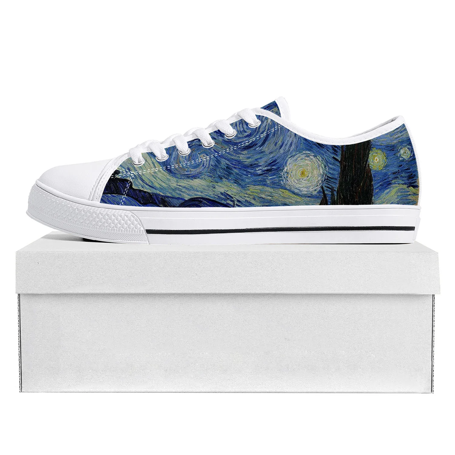 

Van Gogh Oil Paint Starry Night Low Top High Quality Sports Shoes Men Ladies Teenagers Canvas Shoes Couple Shoes Custom Shoes