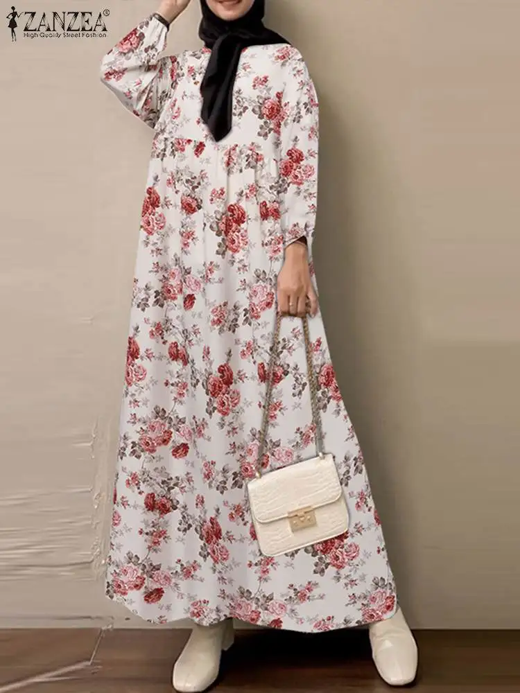 ZANZEA Women Fashion Printed Dress Oversize Robe Islam Clothing Muslim Abayas For Women Long Sleeve Maxi Vestidos Turkey Kaftan
ZANZEA Women Fashion Printed Dress Oversize Robe Islam Clothing Muslim Abayas For Women Long Sleeve Maxi Vestidos Turkey Kaftan