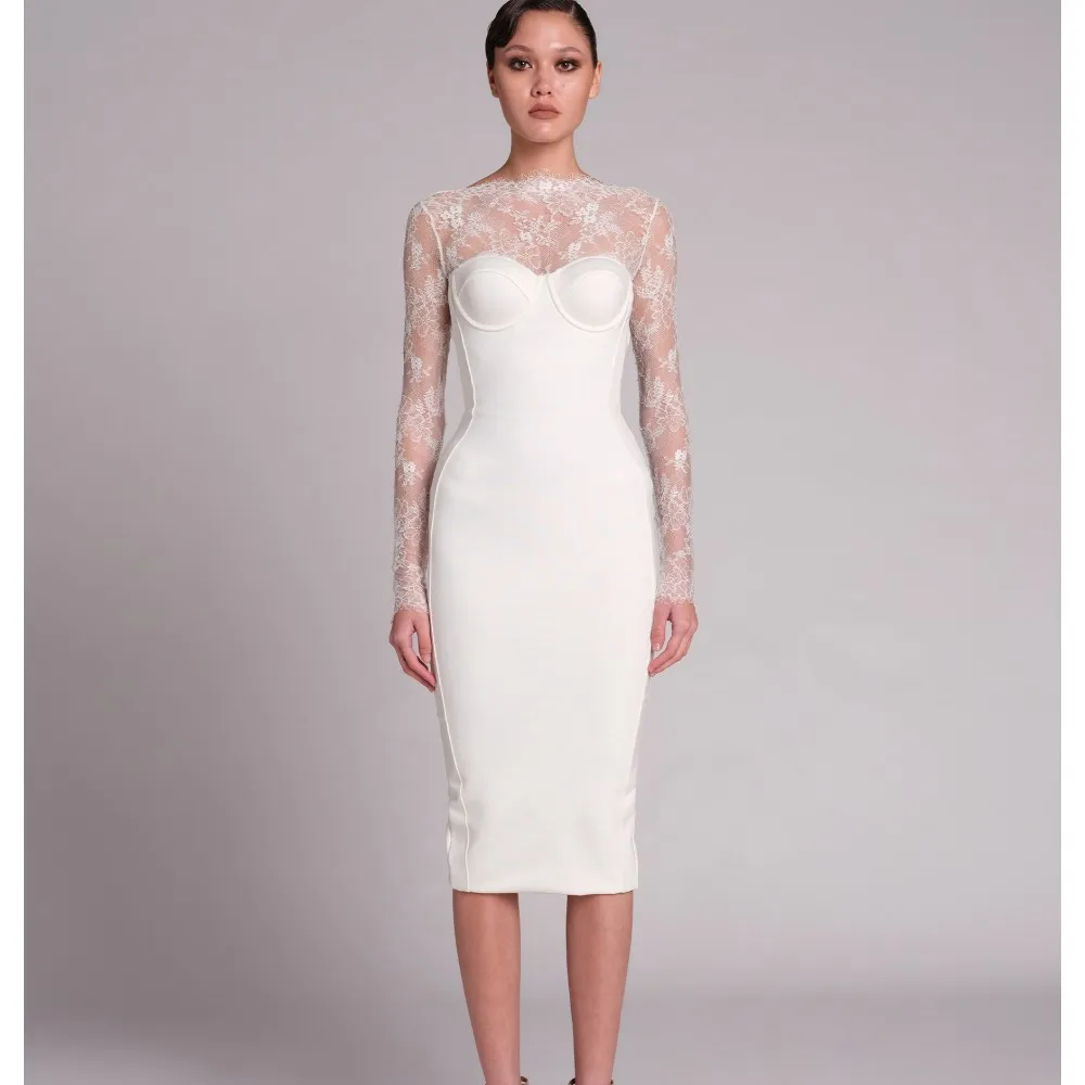 Sexy White Slimming Long Dress 2023 Elegant Slimming Lace Long Sleeve Tight Bag Hip Celebrity Party Dress
Sexy White Slimming Long Dress 2023 Elegant Slimming Lace Long Sleeve Tight Bag Hip Celebrity Party Dress