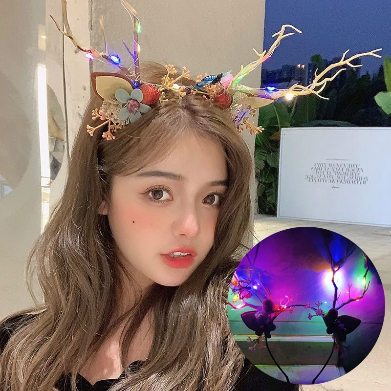 Christmas Cute Deer Horn Headwear Female Fairy Hair Ornament Branch Elk Hair Clip Glowing Hair Clip Elf Hair Band
Christmas Cute Deer Horn Headwear Female Fairy Hair Ornament Branch Elk Hair Clip Glowing Hair Clip Elf Hair Band
