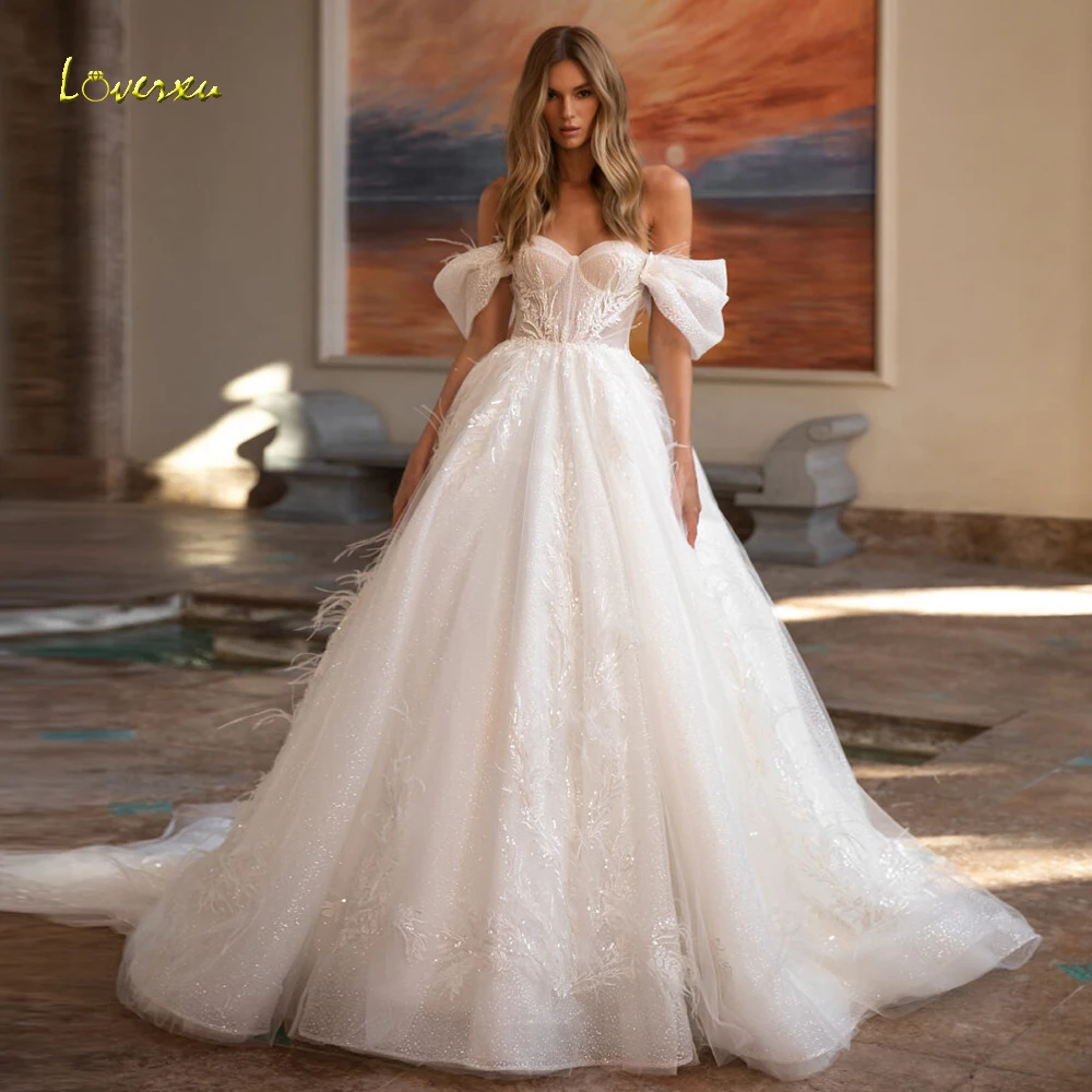 Loverxu A-Line Graceful Wedding Dresses 2023 Sweetheart Off The Shoulder Vestido De Novia Lace Appliques Shiny Robe De Mariee
Loverxu A-Line Graceful Wedding Dresses 2023 Sweetheart Off The Shoulder Vestido De Novia Lace Appliques Shiny Robe De Mariee