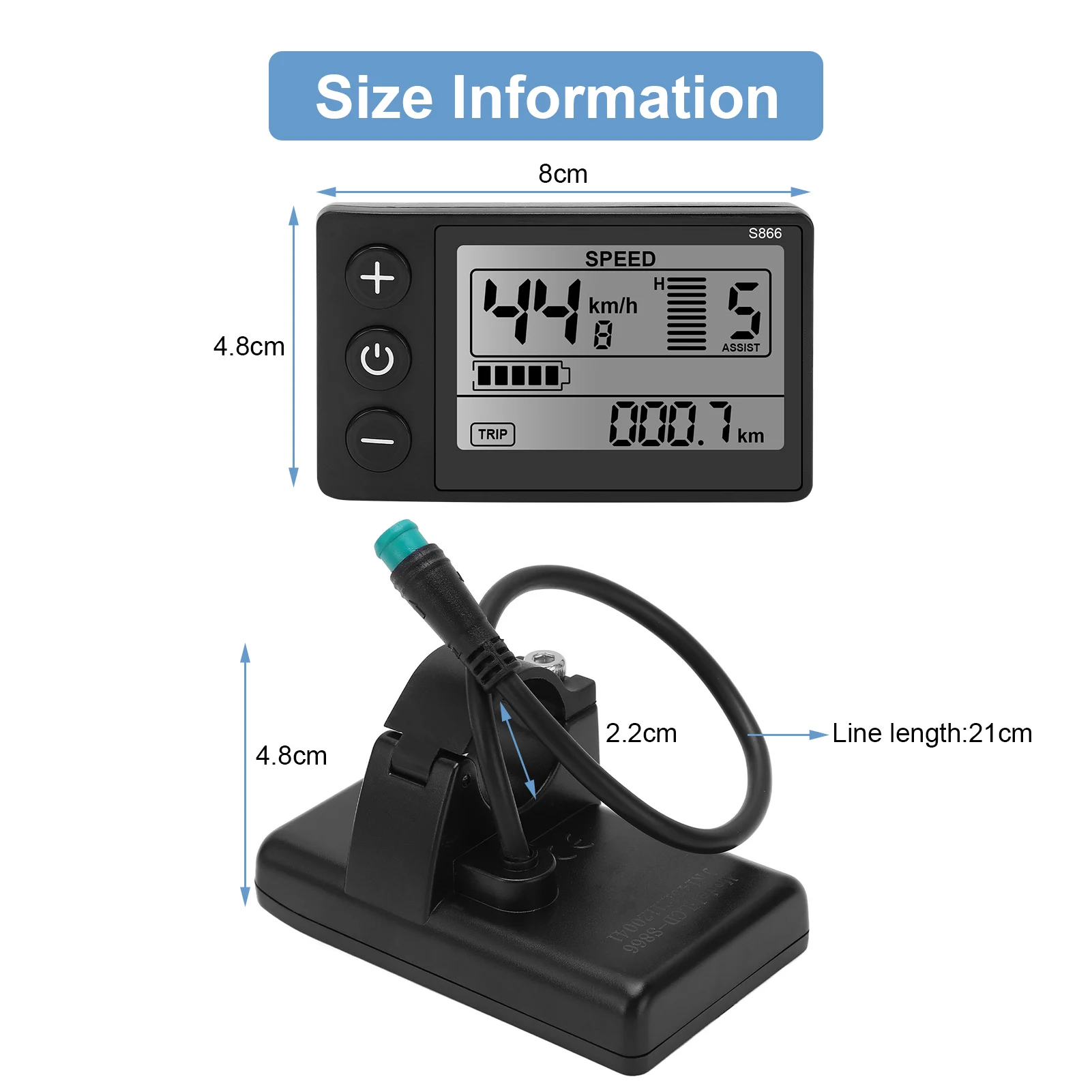 24V, 36V, 48V Electric Bicycle S866 LCD Display Meter E-bike Control Panel with Waterproof Plug E-bike Motor 7 Mallzona S98d2ca50d8d444e2b1bf45e16c029083z 24V, 36V, 48V Electric Bicycle S866 LCD Display Meter E-bike Control Panel with Waterproof Plug E-bike Motor Mallzona