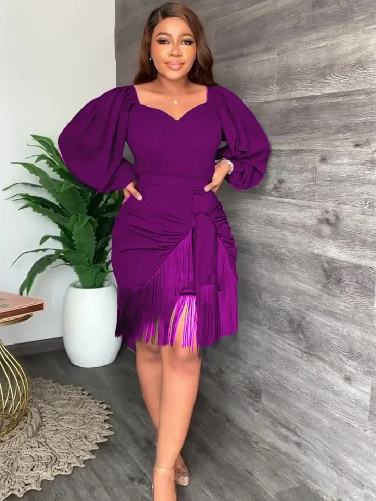 Autumn Summer Slim Tassel Mini Dress Women Fashion Elegant Solid Long sleeve Tassel Evening Dress Women Vestidos
Autumn Summer Slim Tassel Mini Dress Women Fashion Elegant Solid Long sleeve Tassel Evening Dress Women Vestidos