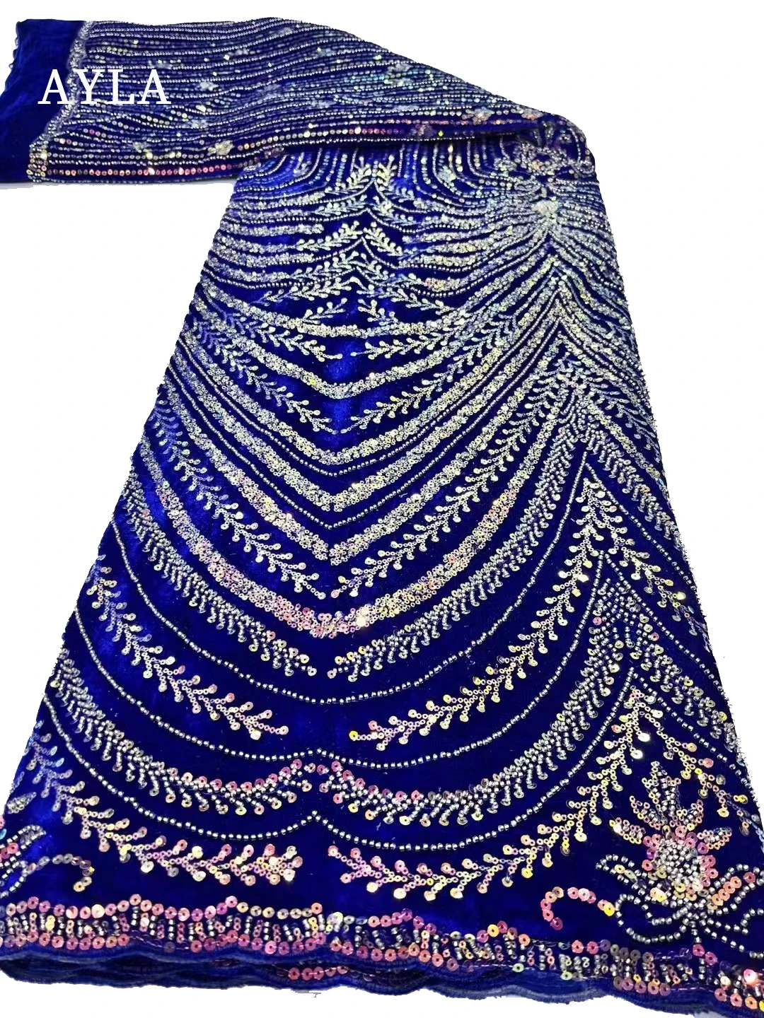 Latest African Velvet Fabric High Quality Lace Nigerian Beaded Embroidered Lace Fabric for Sewing Clothes Dress Fabric 5 Yards
Latest African Velvet Fabric High Quality Lace Nigerian Beaded Embroidered Lace Fabric for Sewing Clothes Dress Fabric 5 Yards