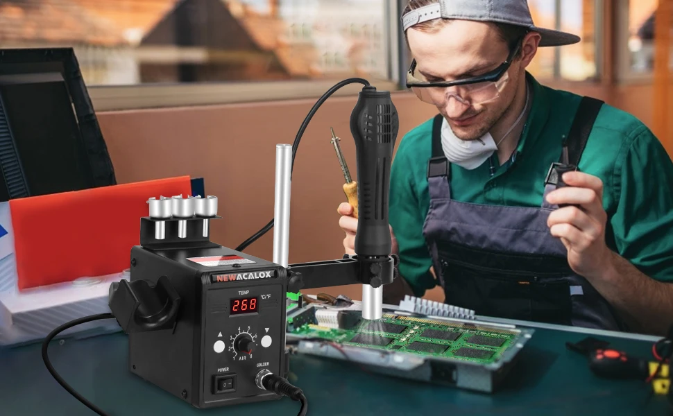 Generic NEWACALOX EU 220V 700W Hot Air Soldering SMD Rework Station