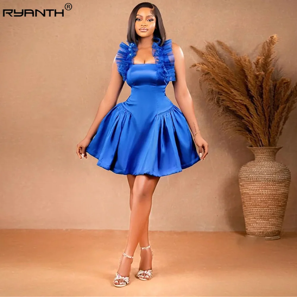 Ryanth Royal Blue Homecoming Dresses Modern Satin Spaghetti Straps Short A Line Prom Dresses Lace Up Back Vestidos De Graduación
Ryanth Royal Blue Homecoming Dresses Modern Satin Spaghetti Straps Short A Line Prom Dresses Lace Up Back Vestidos De Graduación