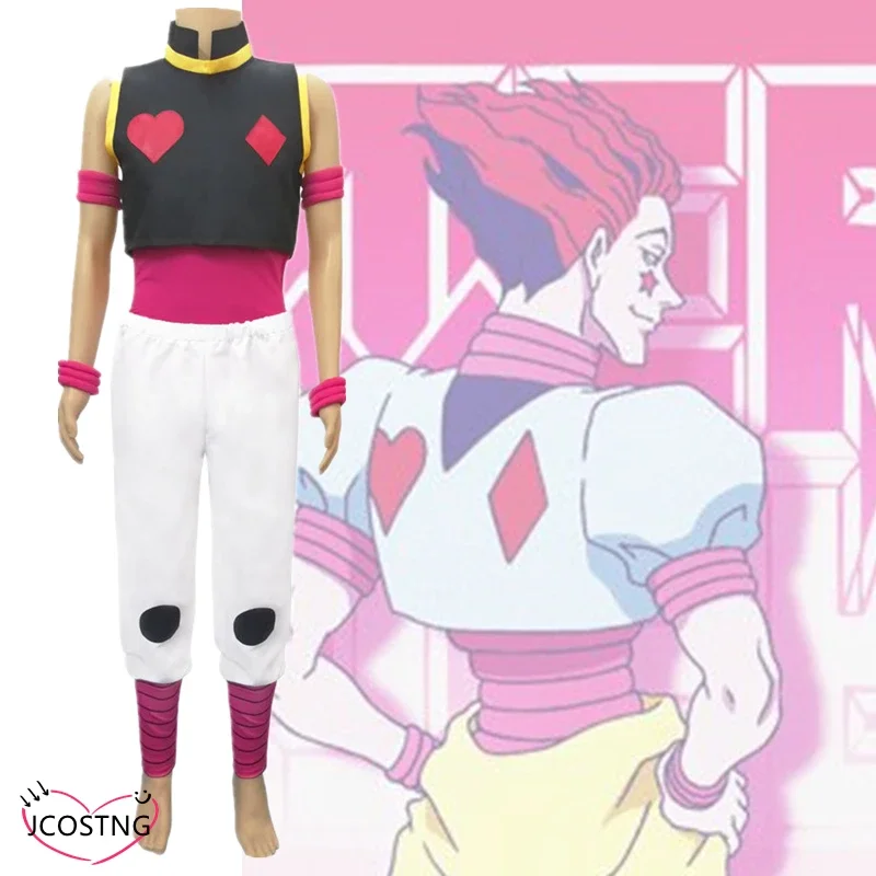 Костюм для косплея из аниме HUNTER X HUNTER Hisoka, полный комплект, унисекс, тромбола, костюмы для косплея на Хэллоуин
Костюм для косплея из аниме HUNTER X HUNTER Hisoka, полный комплект, унисекс, тромбола, костюмы для косплея на Хэллоуин