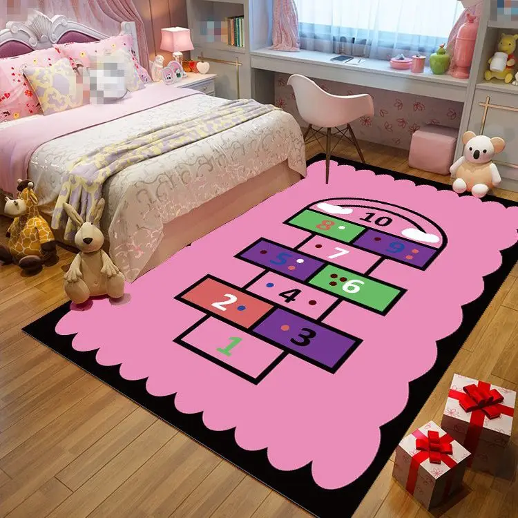 

Cartoon Pink 3D Printing Carpet Baby Crawl Tent Mat Kids Room Play Area Rugs Child Bedroom Game Carpets for Living Room Tapis