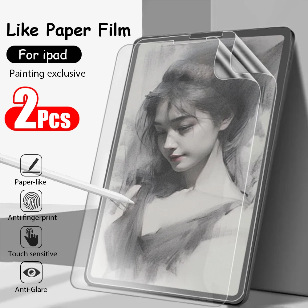 

2PCS Like Paper Film For Ipad Pro 12 9 12.9 11 10 10th 9th 8th Gen Screen Protector For Ipad Air 5 4 3 7th 6th Mini 6 Matte Film