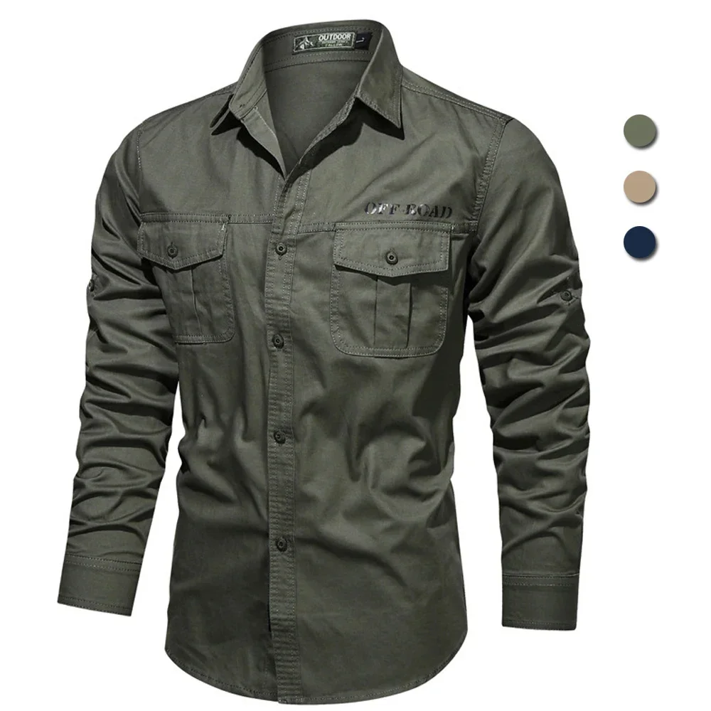 

Brand Military Army Shirt Men 2024 Spring Autumn 100% Pure Cotton Long Sleeve Tactical Shirts Plus Size 6XL Camisa Masculina